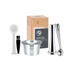 세개의 하트를 위한 재사용 가능한 커피 캡슐 포드 Cafissimo K FEE Caffitaly Tchibo 메이커 스테인레스, 01 빠른  Mainland, 17 1TSS