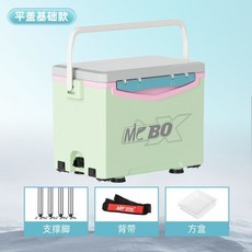 佳釣尼迷你小釣箱2024新款多功能釣魚箱：輕巧便攜、可坐釣魚椅, 青蘋果 MINI釣箱 平蓋空箱  17L, 1個