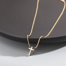 silvers 써지컬스틸 체인 십자가 목걸이