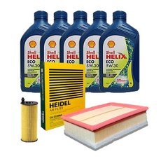 BMW 5시리즈 F10 523I / 528I N52 ECO 엔진오일 세트, 원동기 형식 N52, 쉘 ECO 5W30 7L, CA-226080/ CO-526027