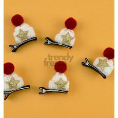 옵트샵 털모자 크리스마스 머리핀 초등학생크리스마스머리핀, 그린