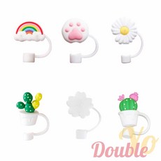 더블요 스트로우 캡 빨대 마개 빨대덮개 빨대구멍캡 텀블러빨대뚜껑, 4-빨대마개-무지개