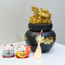 [집들이 선물TOP] 풍수 소금통 재테크 액운봉인 홈퍼니싱 집안 기운 정화, 흑색