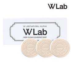 더블유랩 네츄럴 알파 비누 딥클리어 클렌징 비누 체취제거 땀냄새 청소년 시니어 노인 각질 자연유래성분, 3개입, 50g