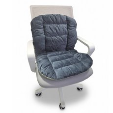 등받이 일체형 극세사 의자 방석, 블랙