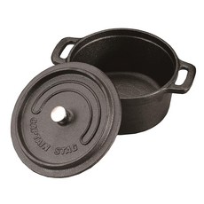 캡틴스태그(CAPTAIN STAG) 코콧 더치 오븐 14cm 용량 0.8L 주철제 시즈닝 불필요 오븐 대응 UG-3036, 1개