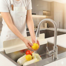 품질 좋고 가심비 뛰어난 / 처마형 싱크대 실리콘 물막이 / 주방에 꼭 필요한 MUST HAVE 아이템, 1개, 파스텔베이지
