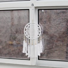 취준생선물 패브릭 화이트 드림캐쳐 원룸꾸미기 포인트소품 가게장식 네일샵 월행잉