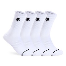 데상트 남성 바닥로고 중목양말 4P_WH, 4족세트_WH, FREE