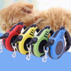 시크독 강아지 자동 리드줄, 옐로우, 1개