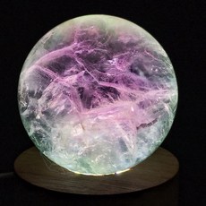 мσσи_нασ ᙏ̤̫͚ 橘13 螢石球 7.3公分 薄水色 西瓜色 冰透 絕美 夢幻 帶彩虹光 心形, 1個