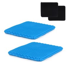 ECOLIZ 2個蜂窩果凍墊墊+2個非滑蓋蓋, 藍色/藍色