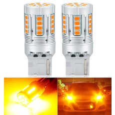 BLUESEATEC 「업계 신형 폭광 모델」T20 핀치 부위 LED 윙커 앰버 오렌지 싱글 하이프라 방지 저항 내장 캔, 1개