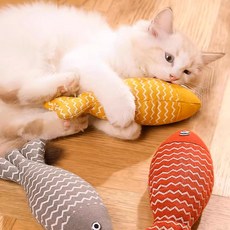 보라 고양이 캣닢 물고기 인형 장난감 3종세트, 1개