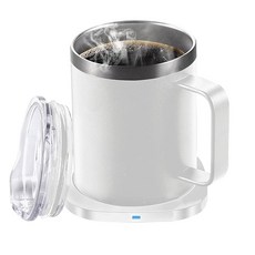 스마트 커피 머그 워머 세트 차용 자가 가열 머그컵 책상 304 스테인리스 스틸 11, ZZFMug 001 An White
