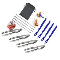 인체공학적 해산물 도구 세트 조개 크래커 포크 쉬운 게 랍스터 취급, 13 piece set