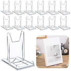 Memorywuu 6팩 14.9cm(5.91인치) 디스플레이용 아크릴 책 스탠드 조절 가능한 투명 디스플레이 홀더 이젤 컬렉터 홈 오피스 개학 만화 앨범 Cd 잡지 엽서 아, 6