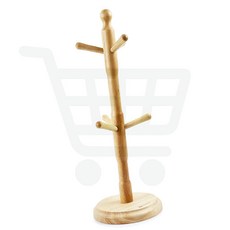 NP디자인 머그컵걸이 원목 컵거치대 주방 정리대 우드 컵꽂이 소품 고무나무 스탠드 수납 컵트리