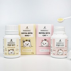 제이에스펫 프로바이오틱스 로얄비타 강아지 & 고양이 유산균 60g 변비 설사, 고양이 유산균 60g 1+1 +14포, 2개, 장건강/유산균