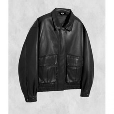 트릴리온 비건 레더 투 포켓 블루종 자켓 [블랙] 276646