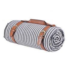 알루이 감성 돗자리 방수 피크닉 매트, 다크그레이 스트라이프