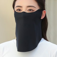 1p/2p/3p 냉감 쿨 얼굴 가리개 햇빛 자외선 차단 마스크 스포츠 골프, 1개, 블랙