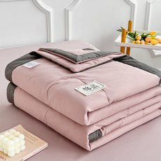 여름용 얇은 이불 단색 심플 디자인 가정용 에어컨 침구 세트 모달여름이불 65자, 블루 그레이