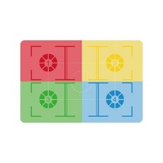 籃球訓練隔音墊 籃球訓練輔助器材 家用步伐墊, 1個, 籃球墊-紅黃綠藍（科技布）,900MMX600MM