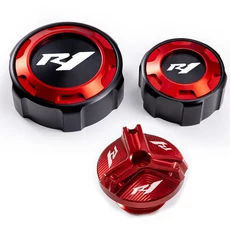YAMAH YZFR1 R1M 2009-2022 2023 오토바이 전방 및 후방 브레이크 유체 캡 오일 충전 포트 보호 액세서리, 03 A set red