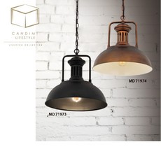 凱得米 工業風金屬烤漆鎢絲吊燈 MD71973-MD71974, 古銅 金屬烤漆鎢絲吊燈 ｜MD71974