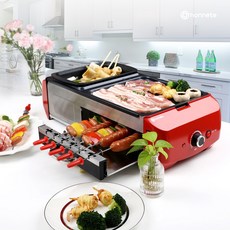 오네뜨 3 in 1 전기그릴 SDA-001 바베큐 꼬치구이 전골요리 멀티그릴 캠핑용 가정용 휴대용