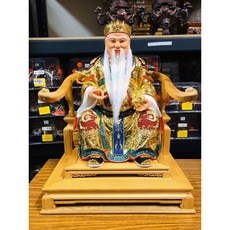 華誠 精雕 一尺三 活眼 福德正神 土地公 檜木椅 樟木雕刻 神像, 1個