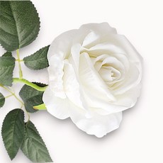 밀쿠네 인조꽃 장미 조화 벨벳 화이트 인테리어조화꽃송이