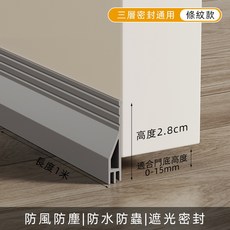 門底密封條 三層隔音防風條 適用門縫, 1個, 小號_灰色