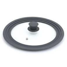 通用鍋蓋 三環矽鋼化膠玻璃蓋 Cool Touch Lid, 1個, 灰Compatible242628cm, 28cm