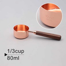 고급 티스푼 원두계량 파우더 향신료 주방 도구 우드, 1개, 계량컵 1/3컵(80ml)