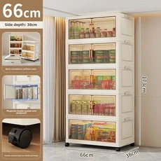 [폴딩 수납장] 침실 보관 상자 의류 캐비닛 정리 접이식 거실 편지지 장난감 조직 주방, [04] Pink 2 layers