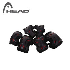 HEAD 보호대 H8PK07 유아동 주니어 성인 무릎+팔꿈치+손목 보호대세트, 블랙레드, 1개