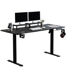 SAMMU 전기 높이 조절 책상 높이 기억 기능 가정용/사무용 스탠딩 컴퓨터 책상, 검정색-1400*600