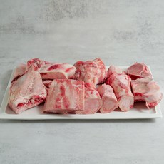 우마왕 한우 1++ 투뿔 사골 잡뼈 모듬 곰탕용 소고기 곰거리, 1세트, 2kg