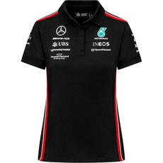 메르세데스 AMG 페트로나스 포뮬러 원 팀 여성용 2023 폴로셔츠 검정색 사이즈 XL, 메르세데스 AMG 페트로나스 포뮬러 원 팀 여성용 20