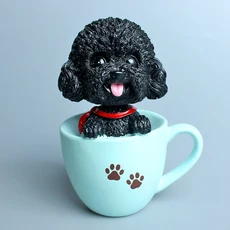 티컵 테디 아로마 테라피 흔들리는 머리 장식 모델 애완 동물 인형 창의적인 가정용 자동차 개, 02 B