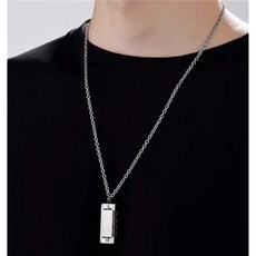 차곡담디자인 목걸이 하모니카 휴대용연주, 블랙