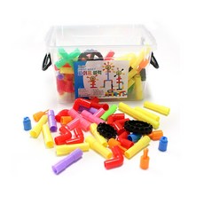 바른키즈 파이프 블럭 126pcs 창의력향상 놀이블럭 유아교구, 1개