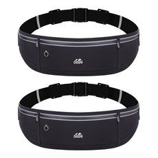 모노치 슬림핏 러닝벨트 허리쌕 힙색, 2개, 솔리드블랙