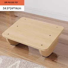 발받침대 의자 책상 사무실 풋스툴 책상발판 풋레스트 다리, O. 원목색 원형 소형 34.5x24, 1