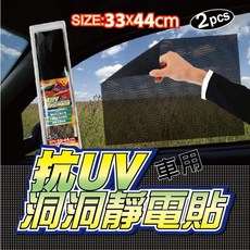 抗UV 洞洞網狀靜電貼 33x44cm 2入 隔熱遮陽