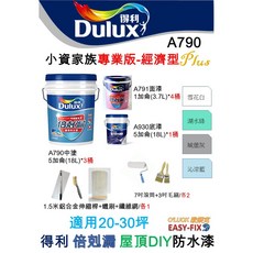得利倍剋漏 A790 屋頂隔熱防水 經濟型套裝 30坪, 1個, 冷寒銀/790經濟型PLUS/30坪