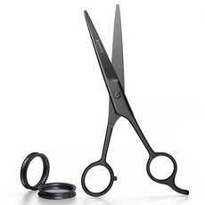 Suvorna 16.5cm6.5인치 전문 헤어 커팅 가위 - 및 트리밍을 위한 스테인리스 스틸 이발사 전문가 가정용 헤어컷 여성 남성용 블랙 147467, Suvorna 16.5cm6.5인치 전문 헤어 커팅 가