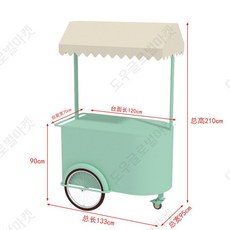 푸드트럭 이동식 푸드카 커피트럭 커피 다기능 카트 노점 밥차 트레일러 카페 포장마차 야시장 스낵차 디저트차 커피차 대여 출장용 야시장용 매대 야외 이동식 다기능 판매대 접이식 노점, 옐로우 차량 + 베이지 천